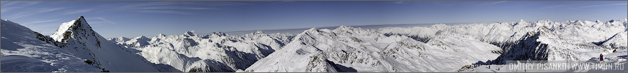 Австрия, Зельден 2009 - Горнолыжный отдых - Панорама альп