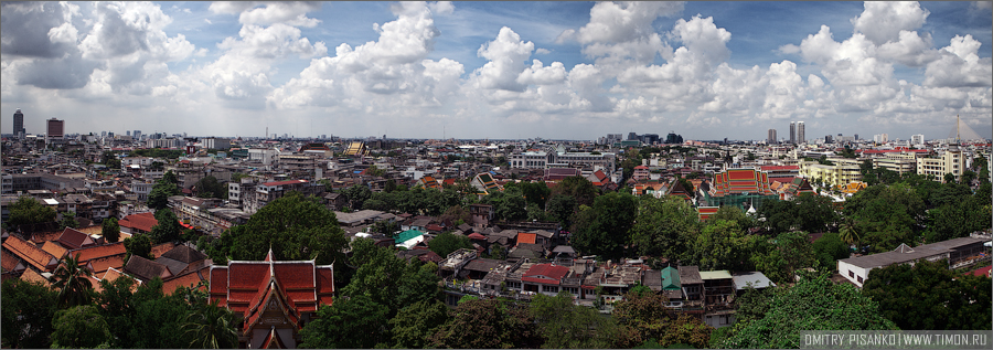Достопримечательности Бангкока, часть седьмая - Бангкок, Тайланд (2010) - Панорама с Золотой горы